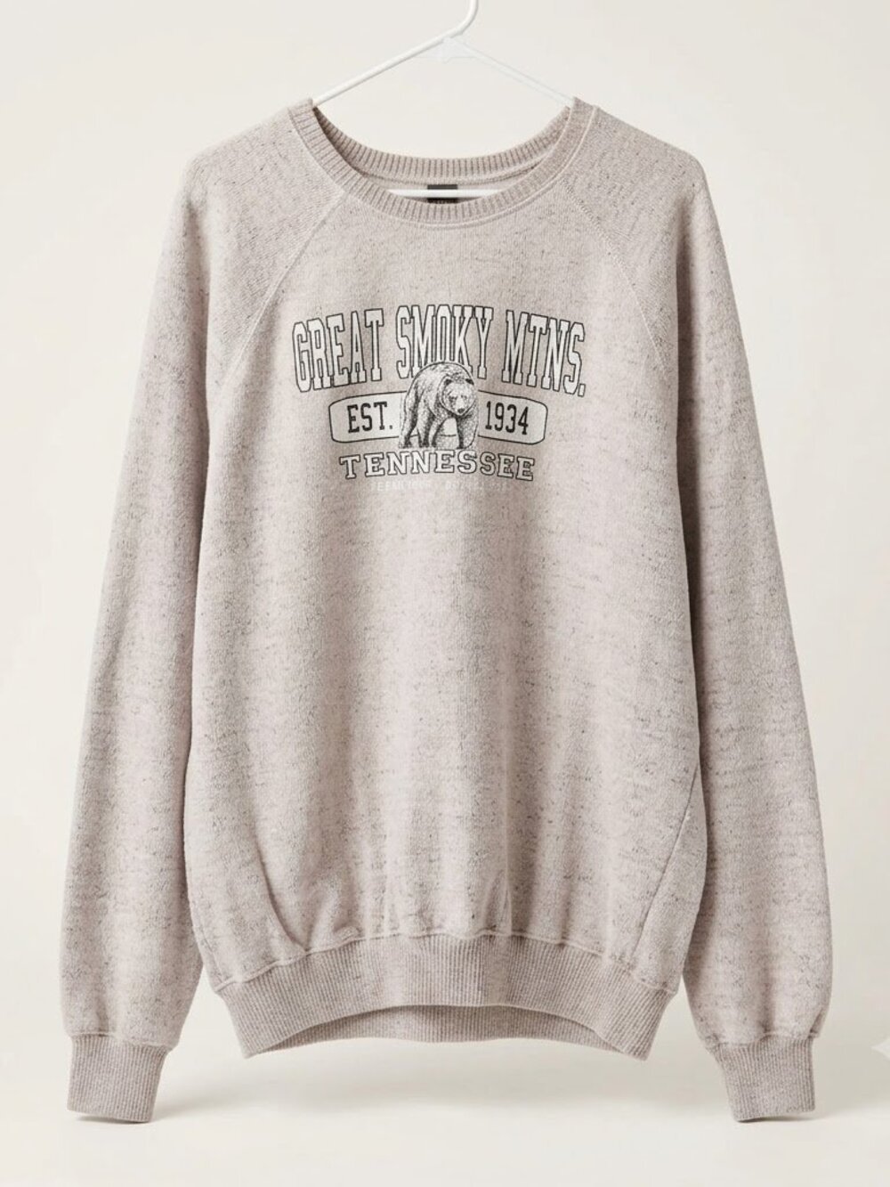 Great Smoky MTNS. Pink Long Sleeve Crewneck Sweater
